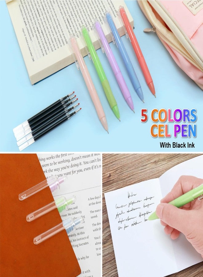 JEVONI 43 PCs Aesthetic School Supplies Kit - Art & Study Set with Pink Pencil Case, 0.5/0.7/2.0mm Mechanical Pencils, 6-Color Ballpoint Pens & Black Ink Gel Pens &12 Pastel Highlighters - Image 4
